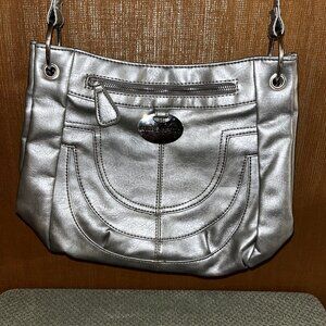 Nine West Metallic Silver Shoulder Bag